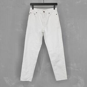 Saint Laurent D18 W/BG-LW White Denim Loose Tapered Women's Jeans 25